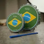 Kit Percussão Brasil Izzo Pandeiro Verde 10 Pol Tamborim Azul 6 Pol E Baqueta Dupla-1778520147270