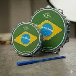 Kit Percussão Brasil Izzo Pandeiro Azul 10 Pol Tamborim Azul 6 Pol E Baqueta Dupla-1778519479684
